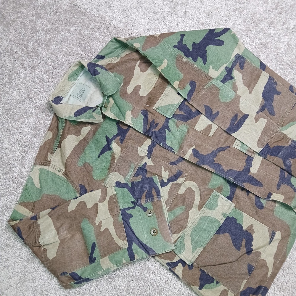 US Military Jacket Mens Medium Short Green‎ Woodland Camo Army Field Jacket